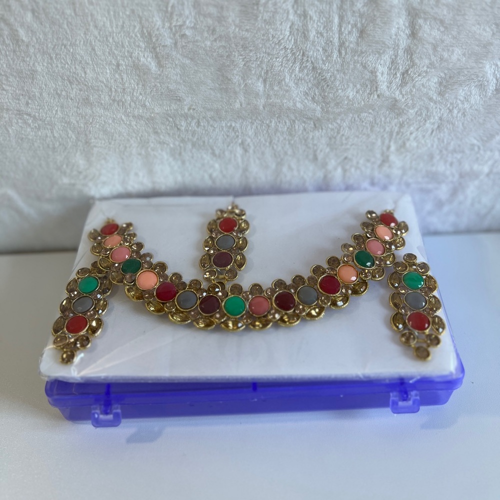 Colorful Gold-Tone Jewelry Set